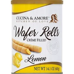 Cucina & Amore Wafer Rolls Lemon - 14.1 Oz