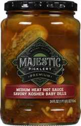 Majestic Medium Heat Hot Sauce Savory Kosher Baby Dills - 24 Fl. Oz.