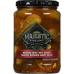 Majestic Medium Heat Hot Sauce Savory Kosher Baby Dills - 24 Fl. Oz.