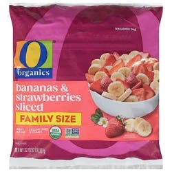 O Organics Strawberries & Bananas Sliced Family Size - 32 Oz