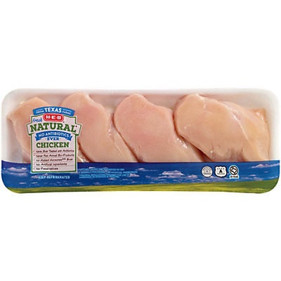 slide 1 of 1, H-E-B Natural Boneless Skinless Chicken Breasts, per lb