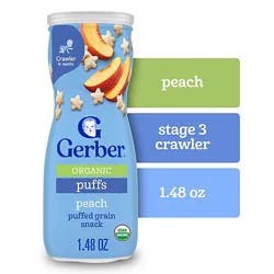 Gerber Organic Bby Gandg Peach Puffs - 1.48 Oz