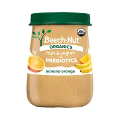 Beech Nut Organics Fruit And Yogurt Baby Food Prebiotics Banana Orange Stage 2 Jar - 4 Oz