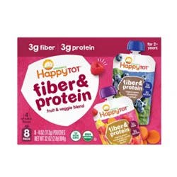 Happy Tot Organics Fiber & Protein Fruit & Veggie Blend Variety Pack Pouches - 8-4 Oz
