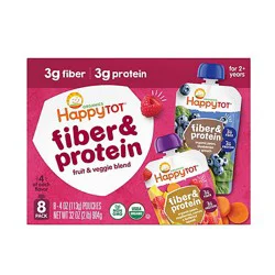Happy Tot Organics Fiber & Protein Fruit & Veggie Blend Variety Pack Pouches - 8-4 Oz