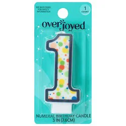 Overjoyed Numeral - 1 Birthday Candle - 1 Each