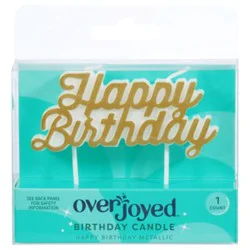 Overjoyed Metallic Birthday Candle - 1 Each