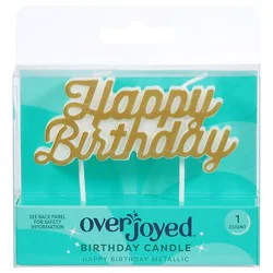 Overjoyed Metallic Birthday Candle - 1 Each