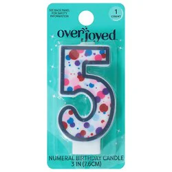 Overjoyed Numeral - 5 Birthday Candle - 1 Each