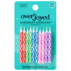 Overjoyed Confetti Birthday Candles - 20 Each