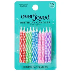 Overjoyed Confetti Birthday Candles - 20 Each