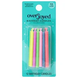 Overjoyed Candles Color Flame 12 Count - 12 CT