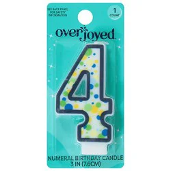 Overjoyed Numeral - 4 Birthday Candle - 1 Each