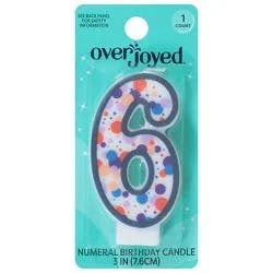 Overjoyed Numeral - 6 Birthday Candle - 1 Each