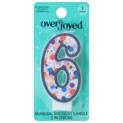 Overjoyed Numeral - 6 Birthday Candle - 1 Each