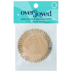 Overjoyed Unbleached Baking Cups 2.5 Inch - 75 Each