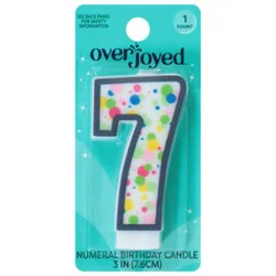 Overjoyed Numeral - 7 Birthday Candle - 1 Each