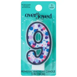 Overjoyed Numeral - 9 Birthday Candle - 1 Each