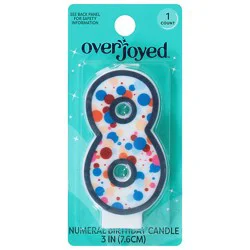 Overjoyed Numeral - 8 Birthday Candle - 1 Each