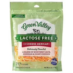 Green Valley Creamery Cheese Mexican Blend Shreds - 6 Oz
