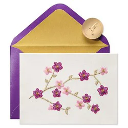 Papyrus Pink And Purple Flowers Spring Card - Each