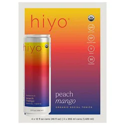 Hiyo Seltzer Peach Mango 4pk -12 Fl.oz.