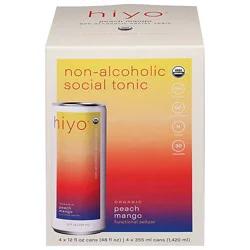 Hiyo Seltzer Peach Mango 4pk -12 Fl.oz.