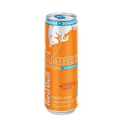 Red Bull Amber Edition Sugarfree Energy Drink Strawberry Apricot 114mg Caffeine - 12 Fl. Oz.