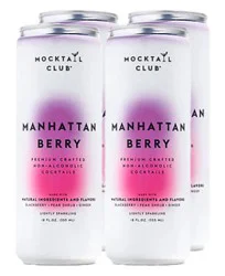Mocktail Club Manhattan Berry Non Alcohol 4 Cans - 12 Fl. Oz.