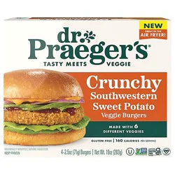 Dr Praeger Burger Veggie Crunchy Southwestern Sweet Potato - 10 Oz