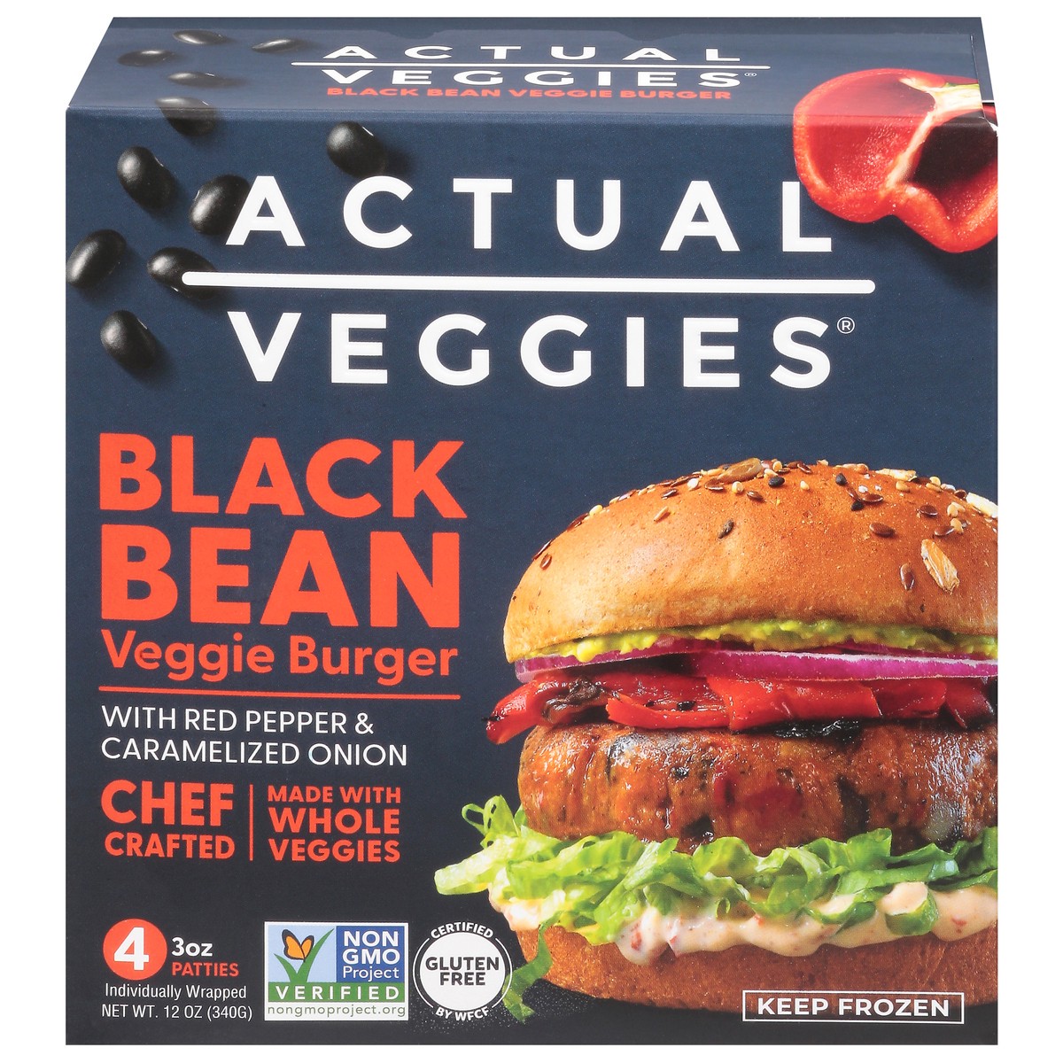 slide 6 of 12, Actual Veggies Burger Veggie Black Bean - 12 Oz, 12 oz