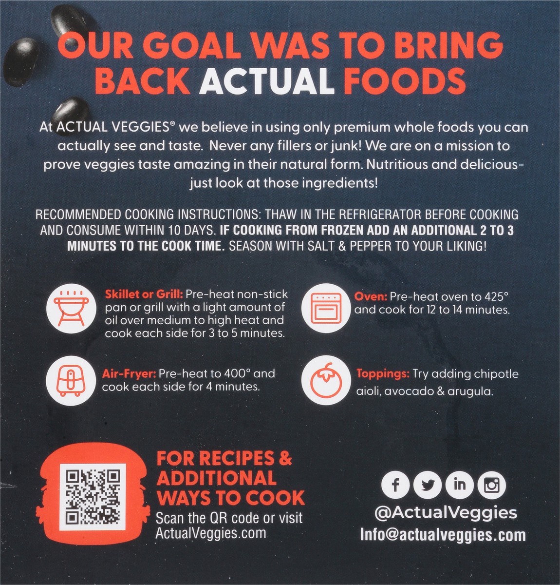 slide 8 of 12, Actual Veggies Burger Veggie Black Bean - 12 Oz, 12 oz