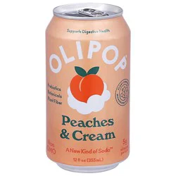 Olipop Peaches & Cream Prebiotic Soda Can - 12 Fl. Oz.