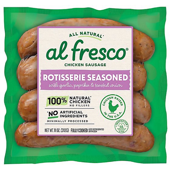 slide 1 of 1, Alfresco Chicken Sausage Rotisserie Seasoned - 11 Oz, 11 oz