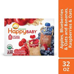 Happy Baby Organics Stage 2 Pouches Variety Pack - 8-4 Oz