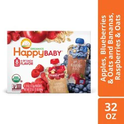 Happy Baby Organics Stage 2 Pouches Variety Pack - 8-4 Oz
