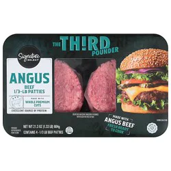 Signature Select Angus Beef Patties The 3rd Pounder - 21.32oz