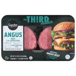 Signature Select Angus Beef Patties The 3rd Pounder - 21.32 Oz
