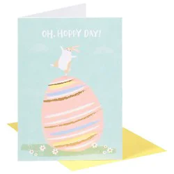 American Greetings Bunny On Big Egg Easter Card - Each