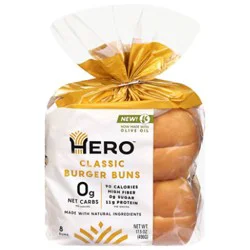 Hero Classic Hamburger Buns - 17.5 Oz