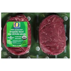 O Organics Beef Steak Top Sirloin Grass Fed - 12 Oz