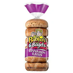 Bubbas Cinnamon Raisin Bagels 6-18 Oz.