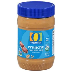 O Organics Crunchy No Stir Peanut Butter Spread - 16 Oz