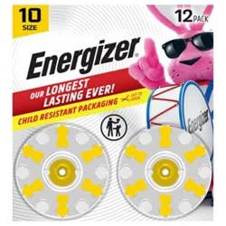 Energizer Hearing Aid Zinc Air 10 Batteries - 12 Count