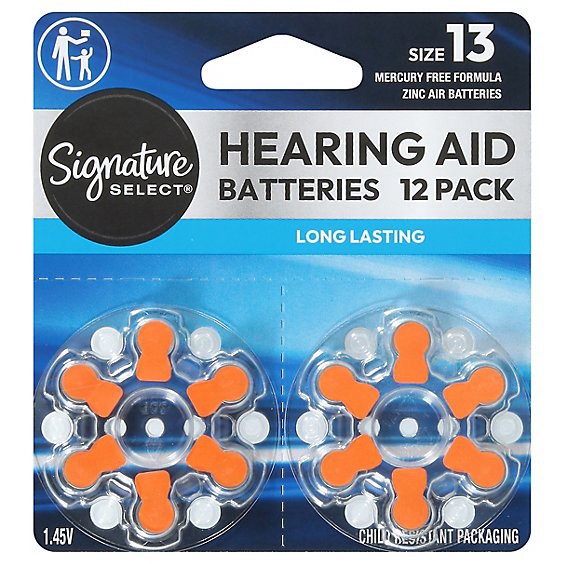 slide 1 of 1, Signature Selecount Hearing Aid Batteries 13 312 Count - 12 Count, 12 ct