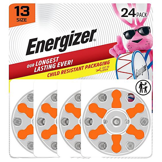 slide 1 of 1, Energizer Hearing Aid Zinc Air 13 Batteries 24 Pack - 24 Count, 24 ct