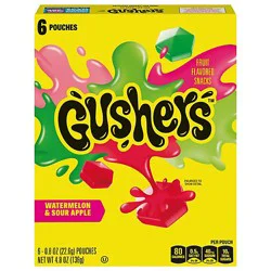 Gushers Sour Fruit Flavored Snacks 6 Count - 4.8 Oz