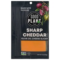 Good Planet Sharp Cheddar Slices, Olive Oil Cheese - 7 Oz