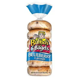Bubbas Blueberry Bagels 6 Count - 18 Oz
