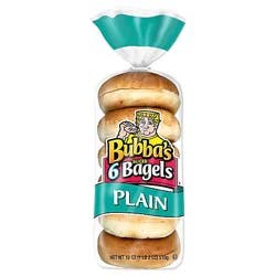 Bubbas Plainches Bagels 6 Count - 18 Oz